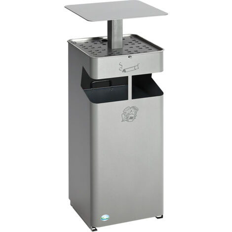 VAR, Combiné cendrier-poubelle avec toit, capacité 38 l, (1/2)