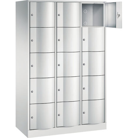 C+P, Armoire à cinq casiers Resisto, 3 compartiments, gris (1/5)