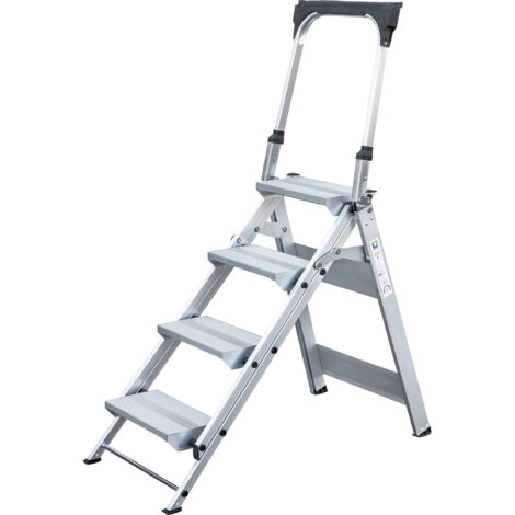 MUNK, Escabeau pliable en alu, avec garde-corps, 4 marches (1/4)