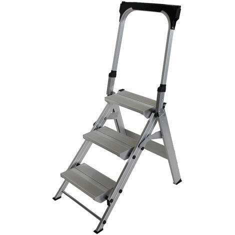 MUNK, Escabeau pliable en alu, avec garde-corps, 3 marches (1/5)
