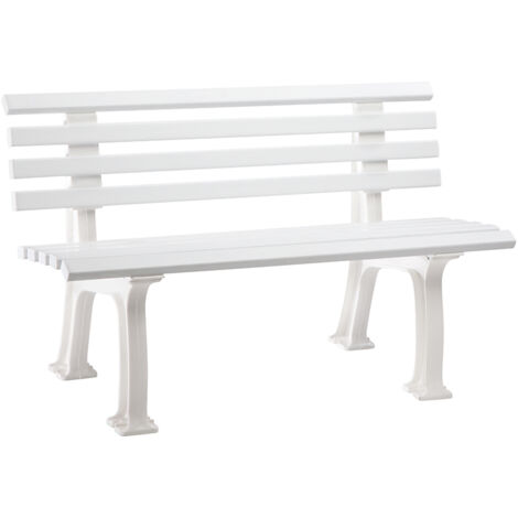 Banc de jardin IBIZA 2 places longueur 1200 mm blanc (1/5)