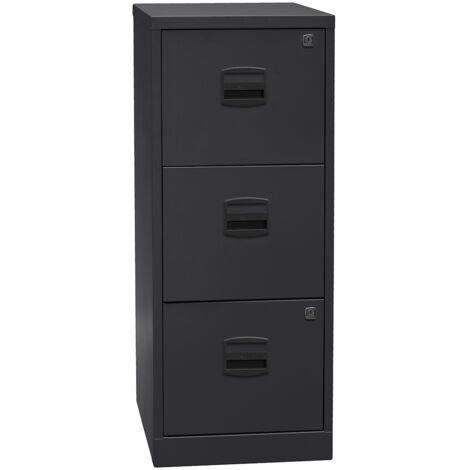 BISLEY, Classeur pour dossiers suspendus PFA, 3 tiroirs, noir