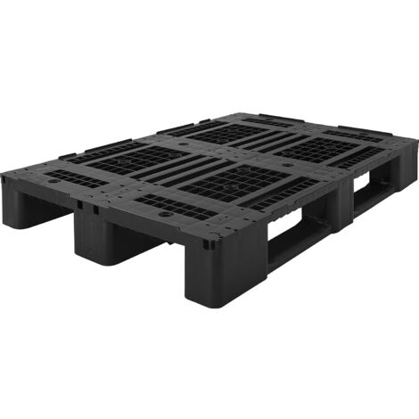 Palette en plastique ajourée 1200x800mm – Charge max statique 5000 kg – Résistante à l'eau et à l'humidité – 4 entrées pour chariots élévateurs