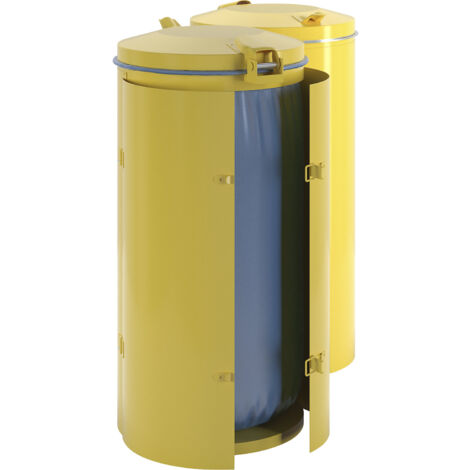 VAR, Collecteur de déchets en tôle d'acier, capacité 120 l,