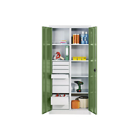 C+P 760336 Armoire d'atelier en tôle d'acier 6 tablettes (1/3)