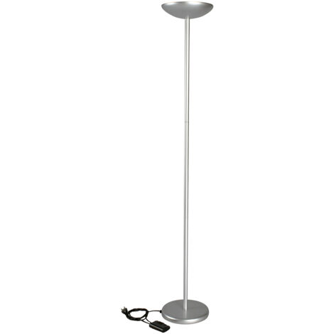 Lampadaire trépied halogène 120W – Éclairage indirect réglable – Métal argent – Hauteur 183 cm pour ambiance chaleureuse – Maul