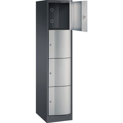 C+P, Armoire à quatre casiers Resisto, 1 compartiment, gris (1/5)