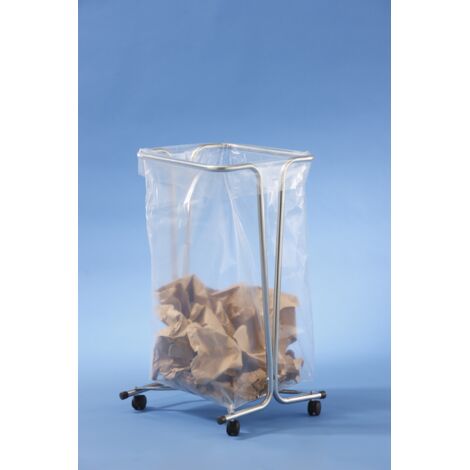 MOTTEZ - Support sac poubelle sur roulettes 100-110 litres - zingué sur roulettes - B016CNM
