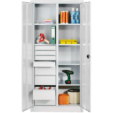 C+P 925470 Armoire d'atelier en tôle d'acier 6 tablettes (1/5)