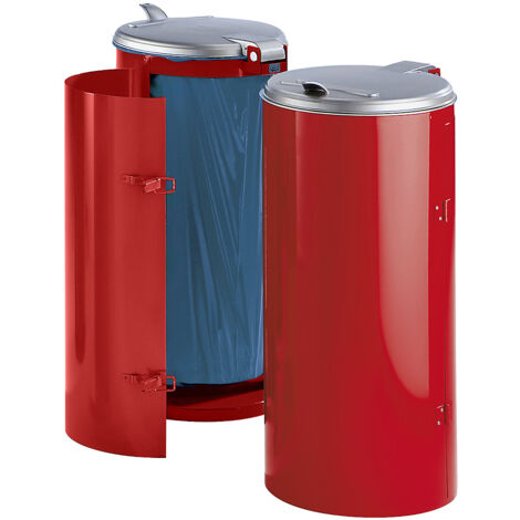 VAR, Collecteur de déchets en tôle d'acier, capacité 120 l, (1/2)