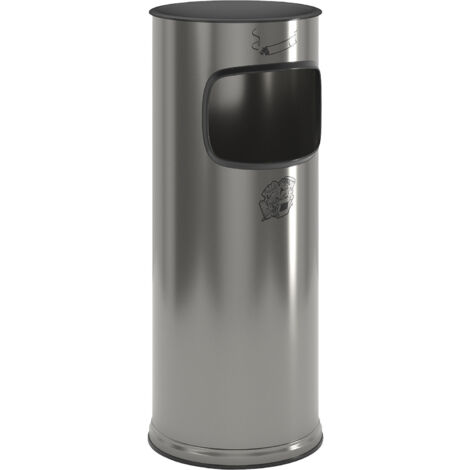 VAR, Combiné cendrier-poubelle anti-feu, inox, capacité 17 l,