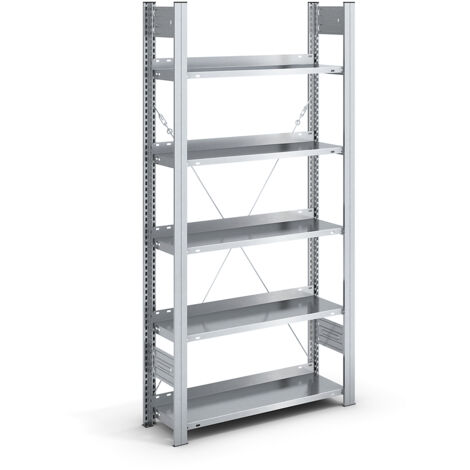 hofe Rayonnage emboîtable d'archivage galvanisé - hauteur rayonnage 1750 mm, simple face - rayonnage de base, l x p 750 (1/5)