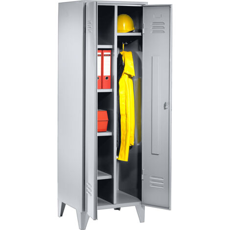 Wolf Armoire métallique - vestiaire sur pieds - gris clair RAL 7035 (1/5)