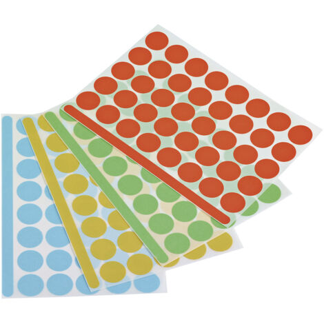 Lot De 3600 Pastilles Autocollantes Colorées De 10 Mm, 15 Couleurs Assorties Pour Code Couleur Et Organisation Du Calendrier (15 Feuilles