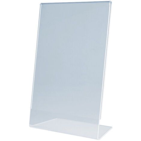 Presentoir De Comptoir Hocadon - Lot De 3 Présentoirs Acrylique A5 Avec Base Bois - Pour Menus/Numéros De Table Support Affiche