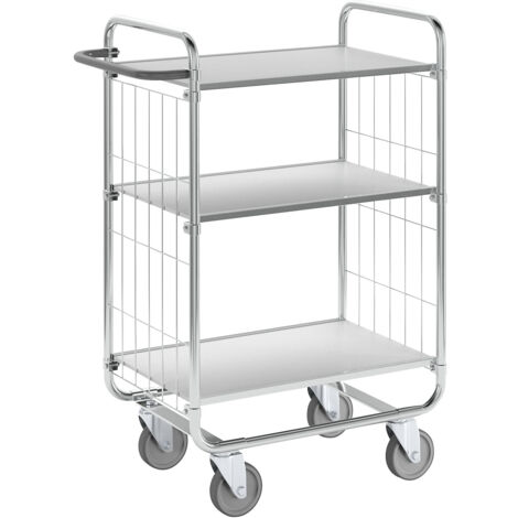 Kongamek, Chariot à tablettes galvanisé, 3 plateaux, L x l x h
