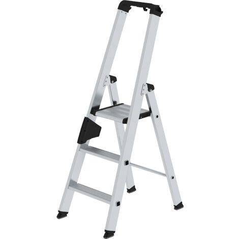 Échelle escabeau 3 marches aluminium hauteur totale 1370 mm avec zone de poignée ergonomique à pad (1/5)