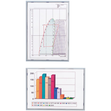 Panneau info - cadre en polystyrène coloris aluminium - h x l x p 448 x 322 x 23 mm, format A3, lot de 2 (1/5)