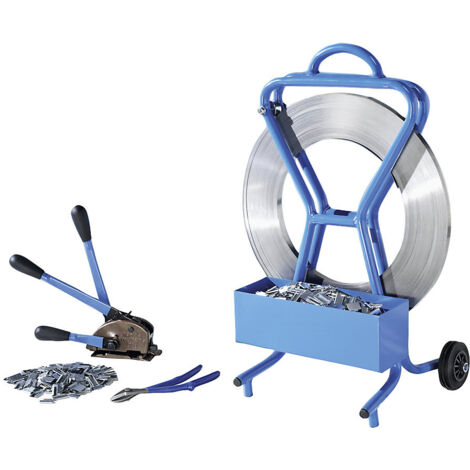 Kit De Cerclage En Acier - Tendeur, Scellant, Cutter Et 300 Joints - Pour Palettes, Charges Lourdes Et Emballage Pro
