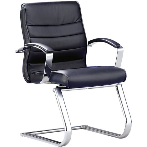 Topstar, Fauteuil visiteur, cuir noir, avec accoudoirs en cuir (1/3)