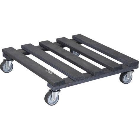 Plateau Roulant Pour Plantes Wagner – Charge Max 100 Kg, Plateau HPL, 4 Roulettes, Diamètre 380 Mm, Noir
