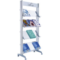 PAPERFLOW, Présentoir de prospectus mobile, métallique, avec