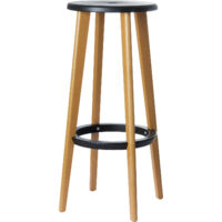 meet, Tabouret de bar WOODY, avec pieds en bois, lot de 2,