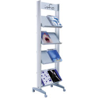 PAPERFLOW, Présentoir de prospectus mobile, métallique, avec