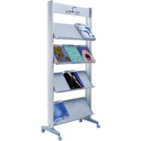 PAPERFLOW, Présentoir de prospectus mobile, métallique, avec