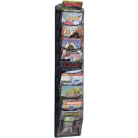 helit, Présentoir mural MESH, noir, 10 cases, pour 50