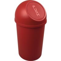 helit, Poubelle à poussoir, en polypropylène, rouge, capacité