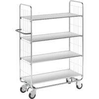 Kongamek, Chariot à tablettes galvanisé, 4 plateaux, L x l x h