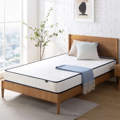 Matelas 90x190 cm, Matelas à ressorts avec mousse de confort, Matelas orthopédique avec support ergonomique, Épaisseur 15cm