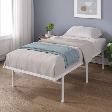 Zinus Mateo Lit 1 personne, Lit 90x190 cm, Cadre de lit en métal avec des lattes en métal, Hauteur 35.5 cm, Facile à Assembler