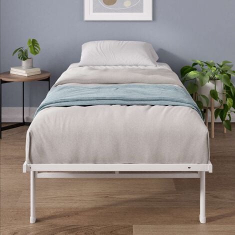 Zinus Mateo Lit 1 personne, Lit 90x190 cm, Cadre de lit en métal avec des lattes en métal, Hauteur 35.5 cm, Facile à Assembler