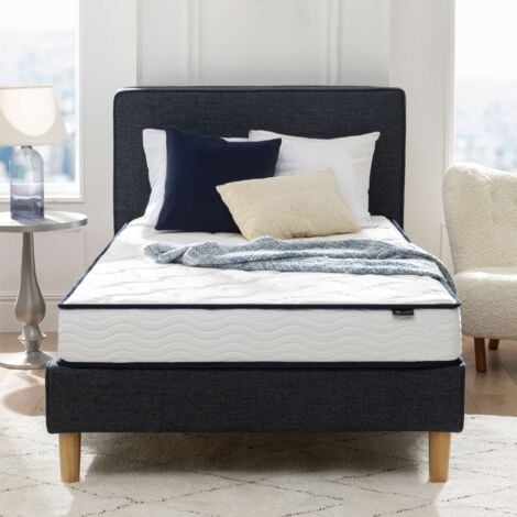 Zinus Matelas 90x190 cm Hybride Bonnel Spring, Épaisseur 15 cm, Ressorts Bonnel et Mousse Confort, Support Équilibré