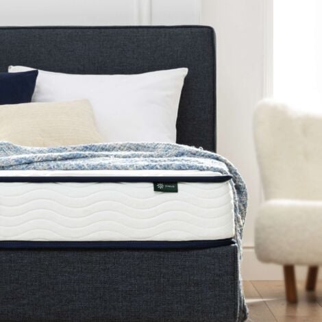 Zinus Matelas 90x190 cm Hybride Bonnel Spring, Épaisseur 15 cm, Ressorts Bonnel et Mousse Confort, Support Équilibré