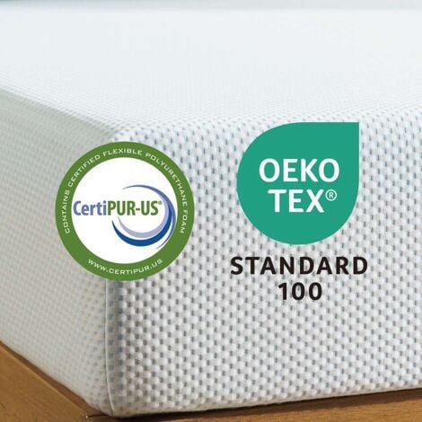 Matelas 140x190 cm, Matelas à mémoire de forme, Épaisseur 11cm, Soutien 5-Zones, Fermeté moyenne Certifié OEKO-TEX
