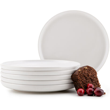 KONSIMO Dessertteller-Set VICTO 6-tlg. Weiß Keramik 20cm