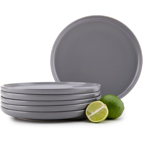 KONSIMO Teller-Set VICTO 6-tlg. Grau Keramik 27cm