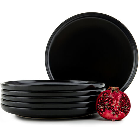 KONSIMO Teller-Set VICTO 6-tlg. Schwarz Keramik 27cm