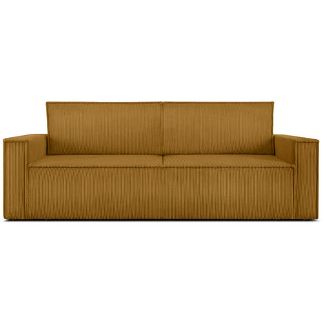 KONSIMO NAPI Schlafsofa in Pet Friendly Cord-Stoff, gelb