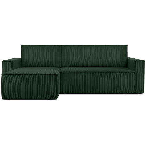 KONSIMO NAPI Ecksofa Big links/rechts, Schlaffunktion mit Cordbezug, dunkelgrün
