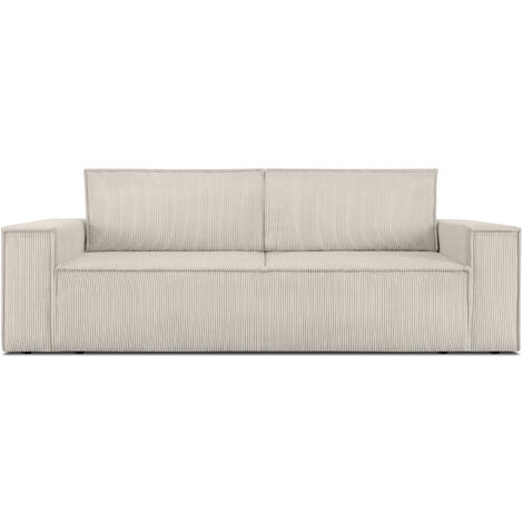 KONSIMO NAPI Sofa 3 Sitzer, mit Schlaffunktion, in Pet Friendly Cord-Stoff, creme (1/5)