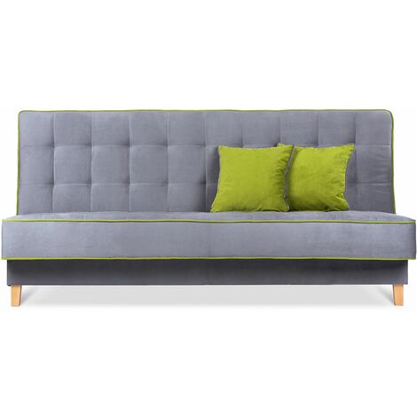 KONSIMO DOZER Schlafsofa 3 Sitzer, grau / grün (1/5)
