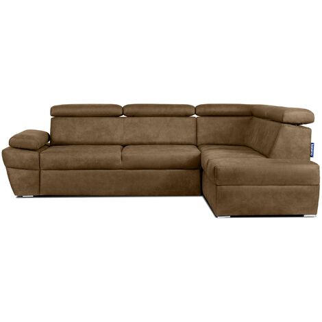 KONSIMO RATLO Ecksofa , Schlaffunktion, 4 /5 Sitzer, Bettkasten, Lederoptik, braun (1/5)
