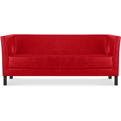 KONSIMO ESPECTO Modernes  Sofa 3 Sitzer aus Kunstleder, rot (1/5)