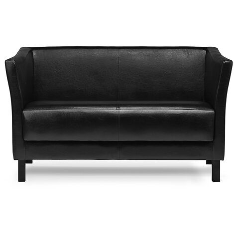 KONSIMO ESPECTO Modernes Sofa 2 Sitzer, aus Kunstleder, Schwarz (1/5)