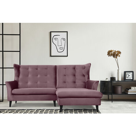 KONSIMO SALIS Ecksofa rechts gepolstert auf Beinen, rosa (1/5)