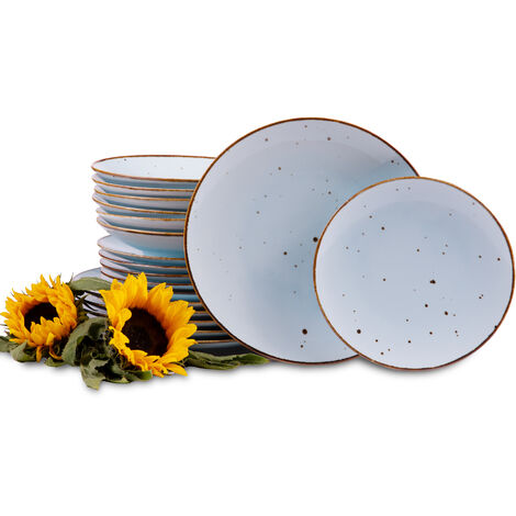 KONSIMO ALUMINA Tafelservice für 6 Personen (18 Tlg.) Porzellan, hellblau